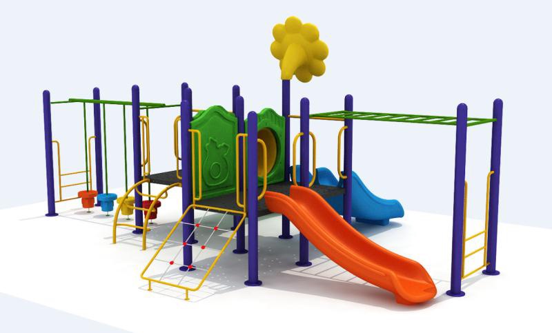 เครื่องเล่นสนาม ชุด สองสไลด์บาร์โหน เครื่องเล่นเสริมสุขภาพ