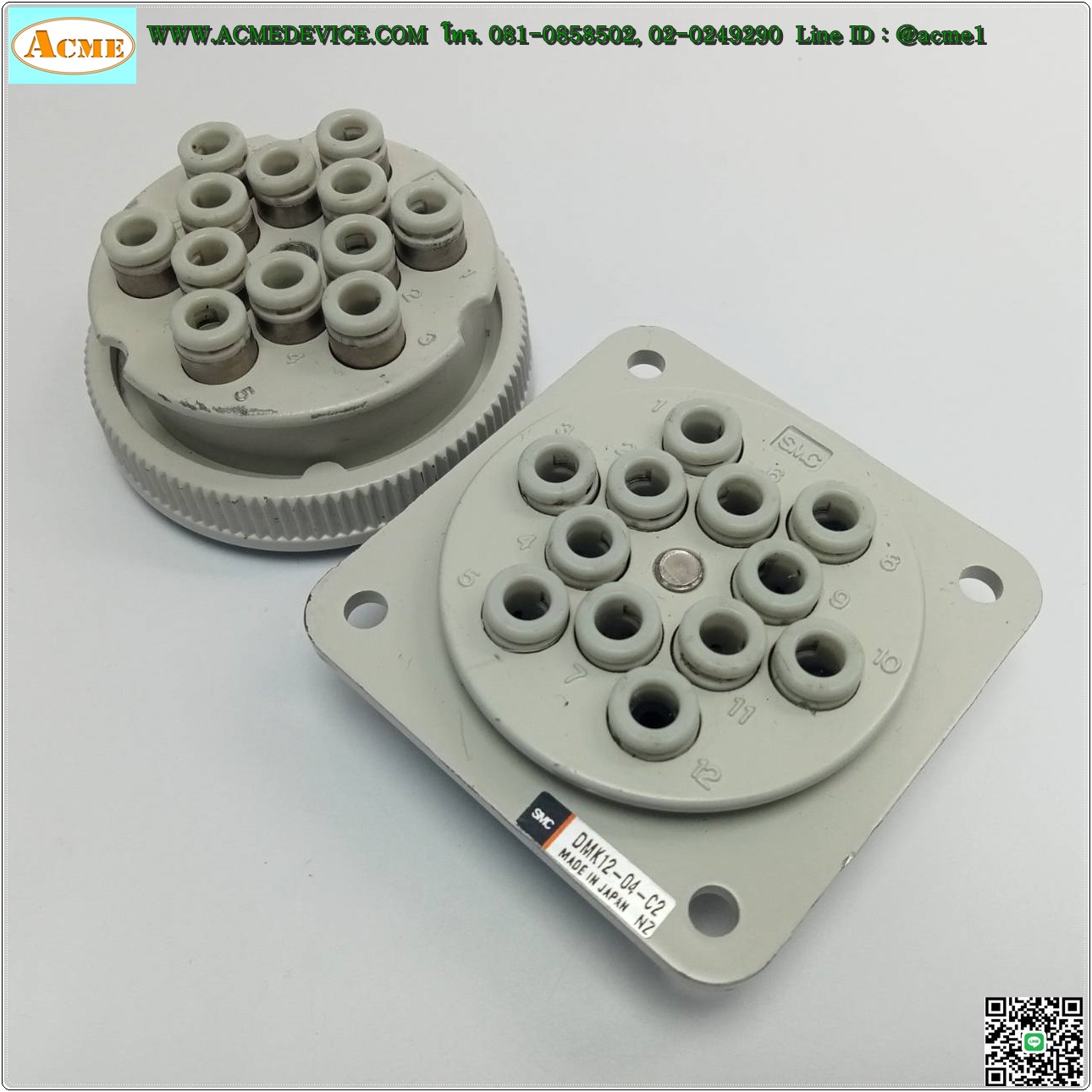 Multi connector SMC รุ่น DMK12-04-C2, Tube 4 mm, 12 Connecting