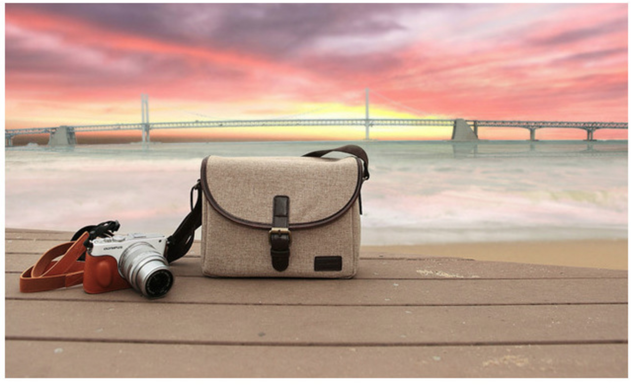 กระเป๋ากล้องยี่ห้อ TRAVEL LIFE ทำจากผ้า สำหรับกล้องDSLR MIRRORLESS