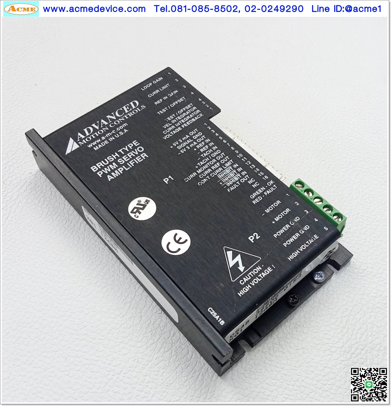 Servo Advanced Motion รุ่น 20A14K, DC Servo, Voltage 40-140Vdc, Continuous 10 A, Peak 20 A