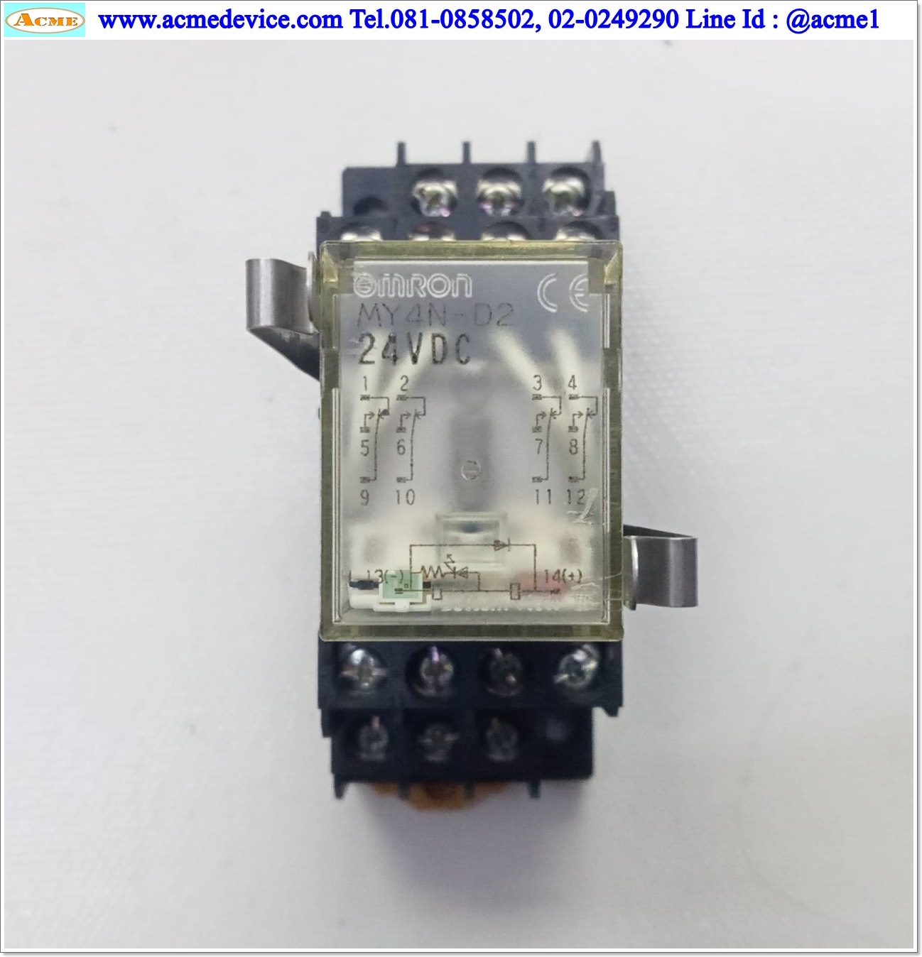 Relay Omron รุ่น MY4N-D2, Coil 24VDC + Socket