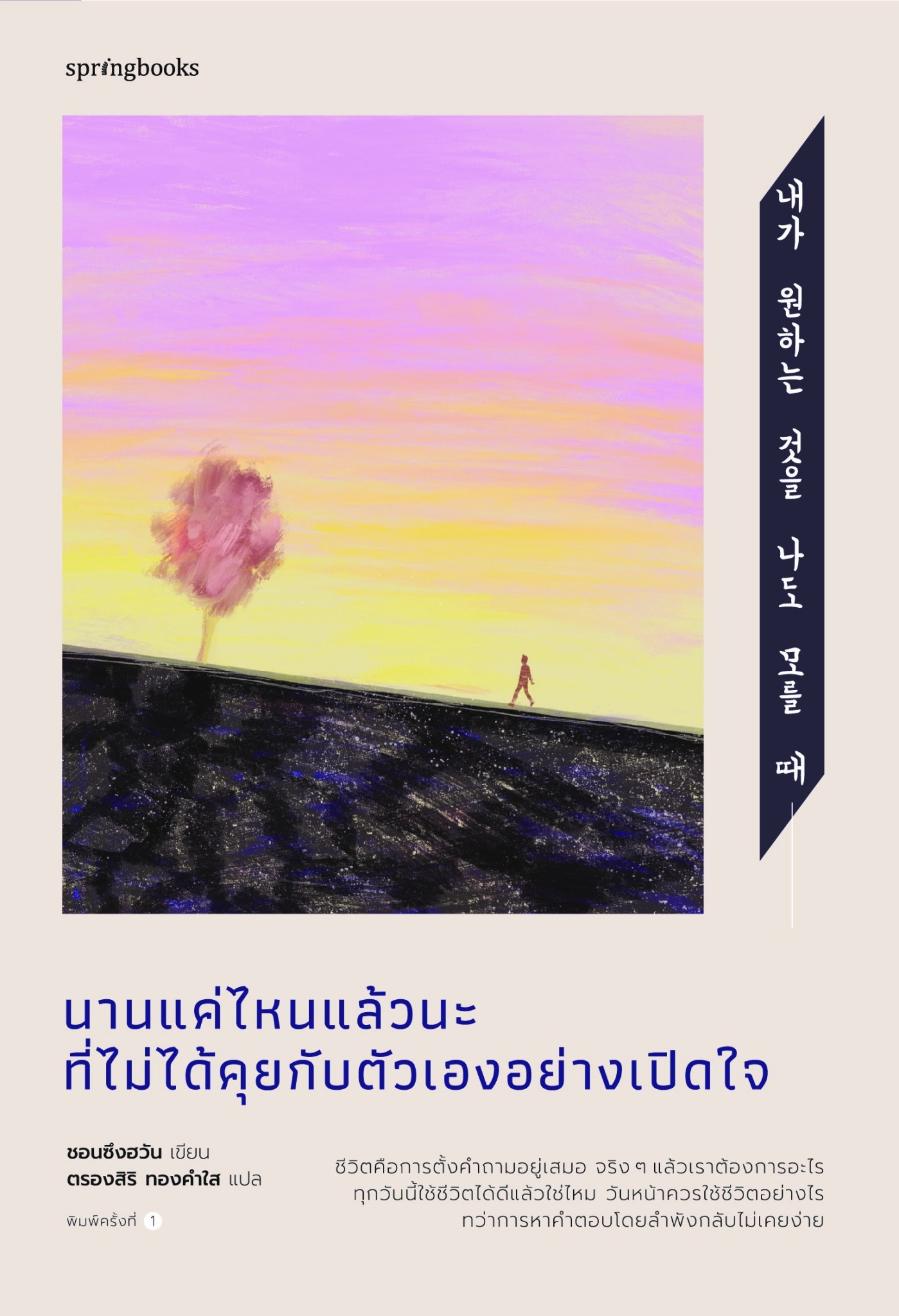 หนังสือเรื่อง นานแค่ไหนแล้วนะที่ไม่ได้คุยกับตัวเองอย่างเปิดใจ : ชอนซึงฮวัน : สำนักพิมพ์ Springbooks