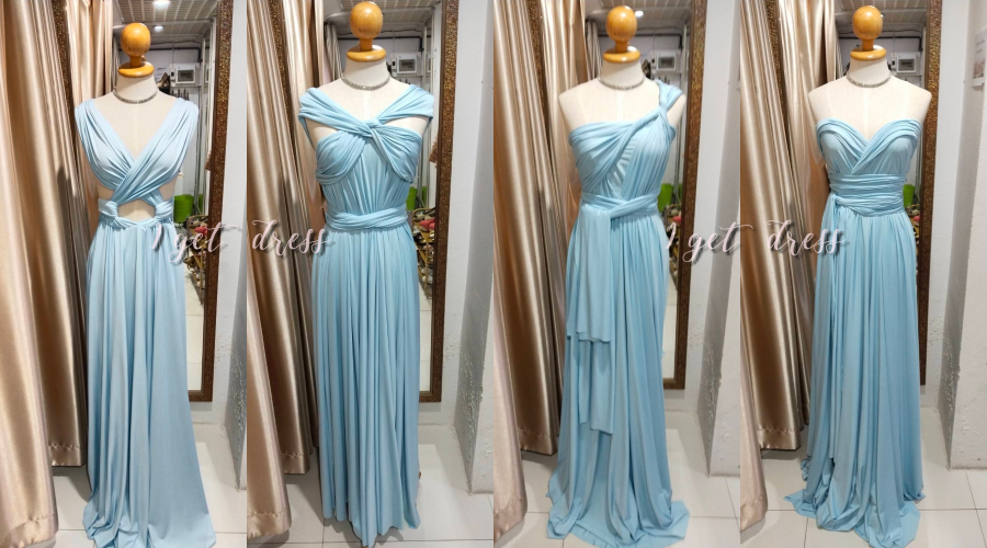 ชุดราตรียาวสีฟ้ารุ่น infinity(ฟรีไซส์)