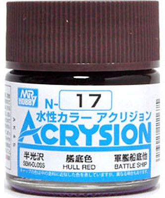 ACRYSION N17 SEMI-GLOSS HULL RED สีแดงลำเรือ เครื่องบิน กึ่งเงากึ่งด้าน สีทาหรือพ่นสุตรน้ำ