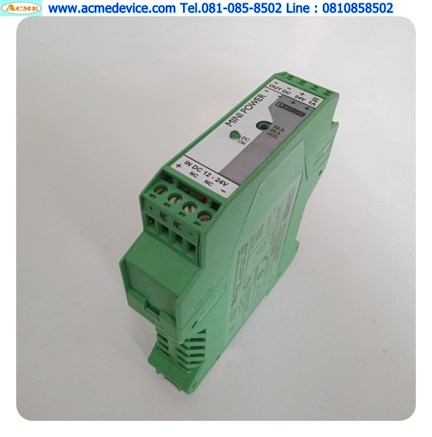 Power supply Phoenix Contact รุ่น MINI-PS-12-24DC/24DC/1, Output 24V, 1A, Power Input 12-24 Vdc, 24W