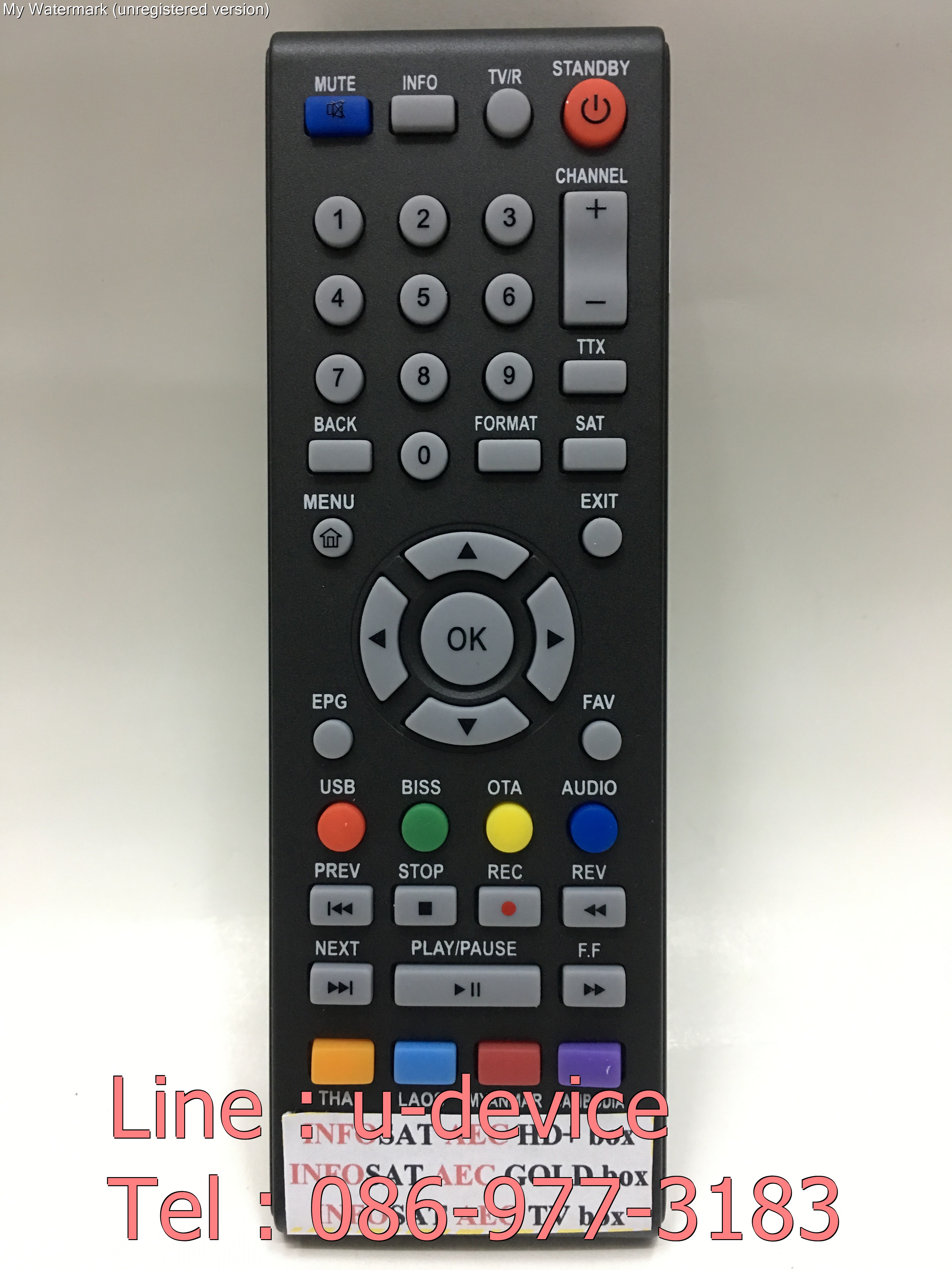 รีโมทกล่องทีวีดิจิตอล Infosat รุ่น AEC