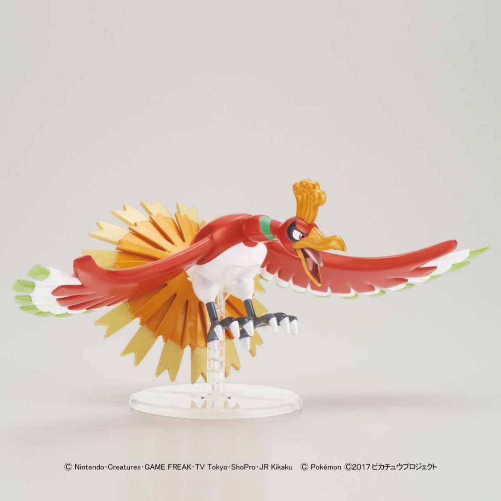 BANDAI ANIME POKEMON PLAMO COLLECTION - HO-OH & CHARIZARD & ASH 's PIKACHU SET โมเดล การ์ตูน อนิเมะ