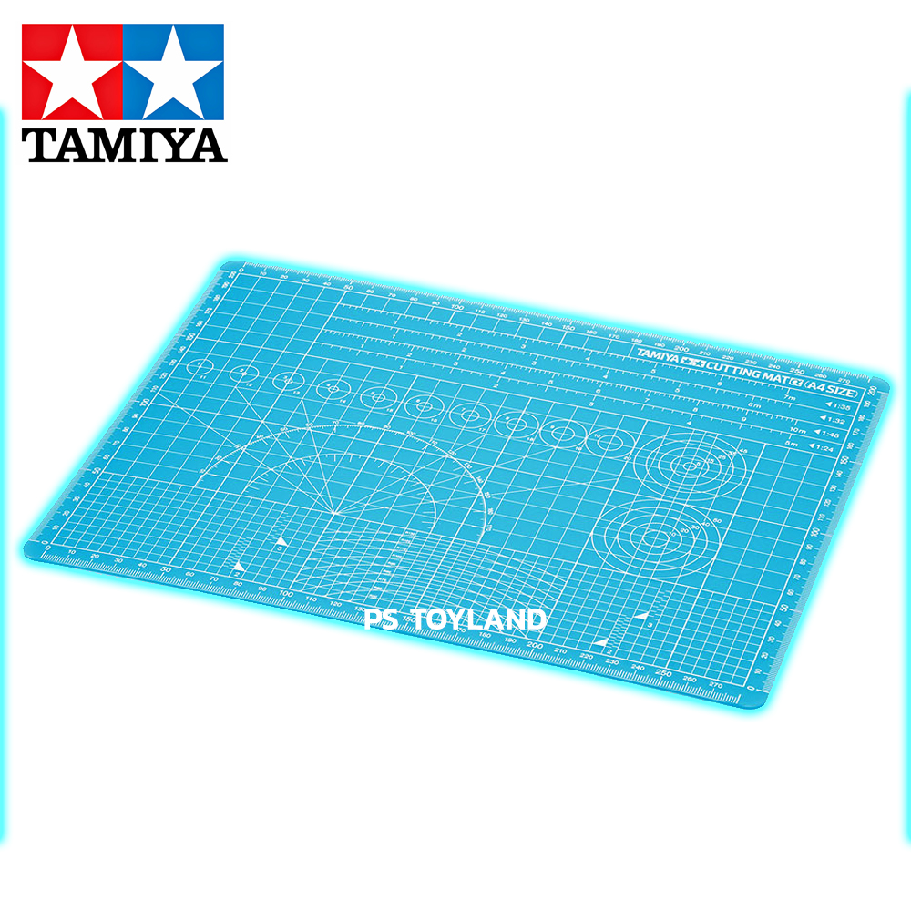 TAMIYA CUTTING MAT [A4 SIZE/BLUE] TA 74149 แผ่นรองตัดโมเดล A4 Size เครื่องมือ อุปกรณ์ต่อโมเดล กันดั้ม กันพลา
