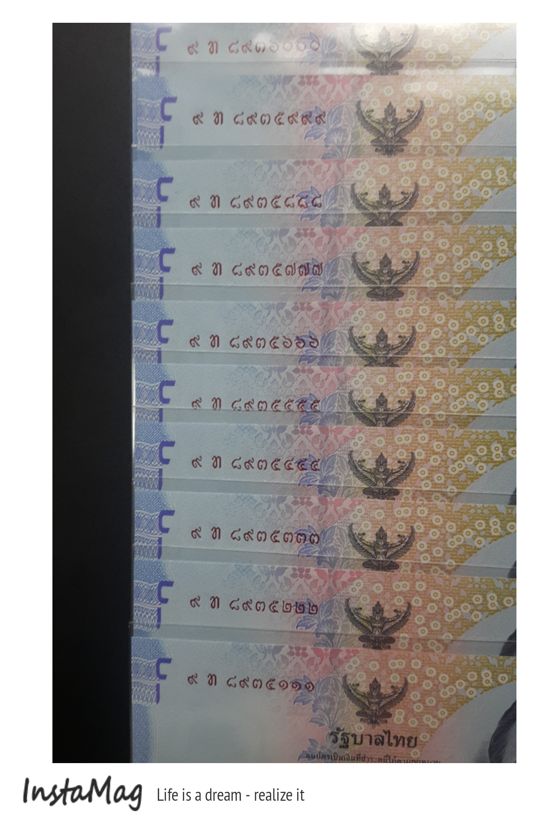 ธนบัตร50บาท แบบ16.5 หมวด9Kหลังเลขตอง 5111/5222/5333/5444/5555/5666/5777/5888/5999/6000 รวม10ฉบับ สินค้าตรงตามรูปค่ะ