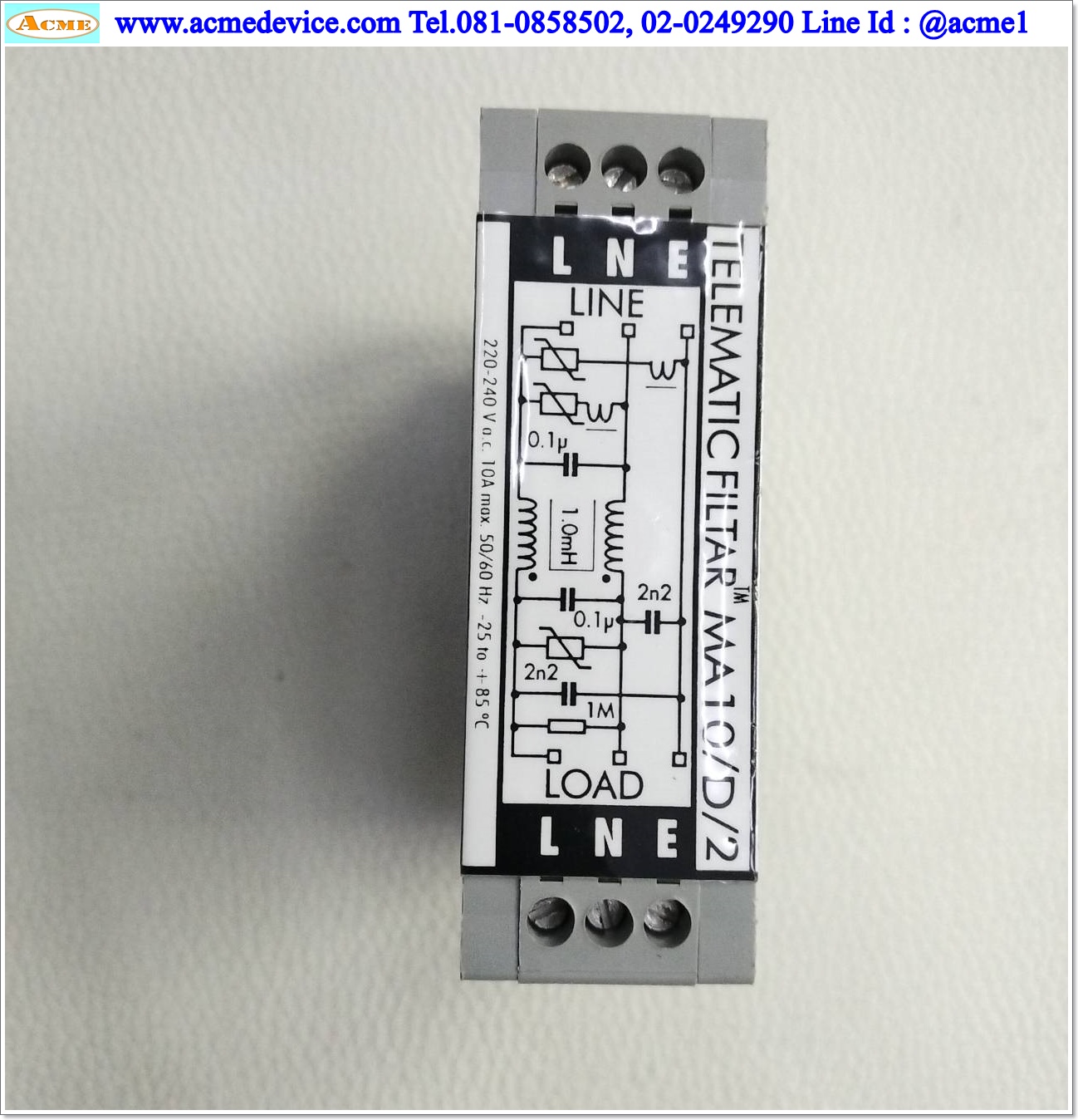 Surge & Noise Filter Telematic รุ่น MA10/D/2, 240V, 10A