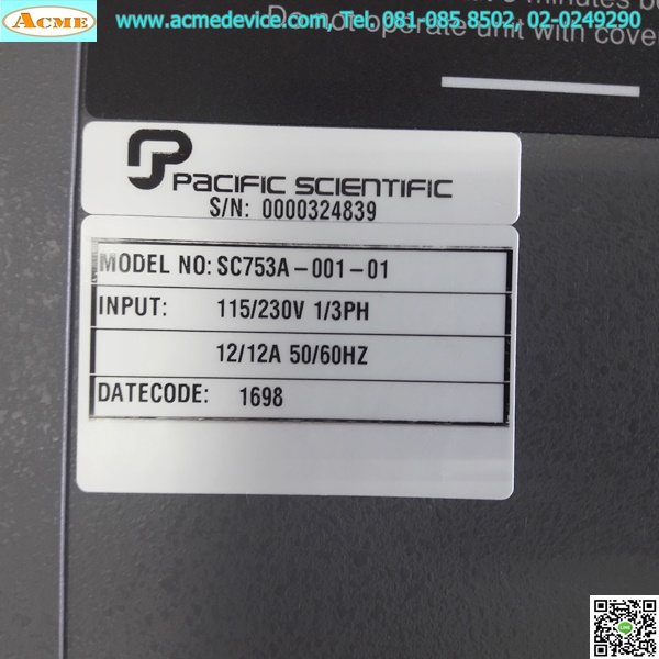 Control Division Pacific Scientific รุ่น SC753A-001-01, 115V/230V, 1/3PH, 12/12A
