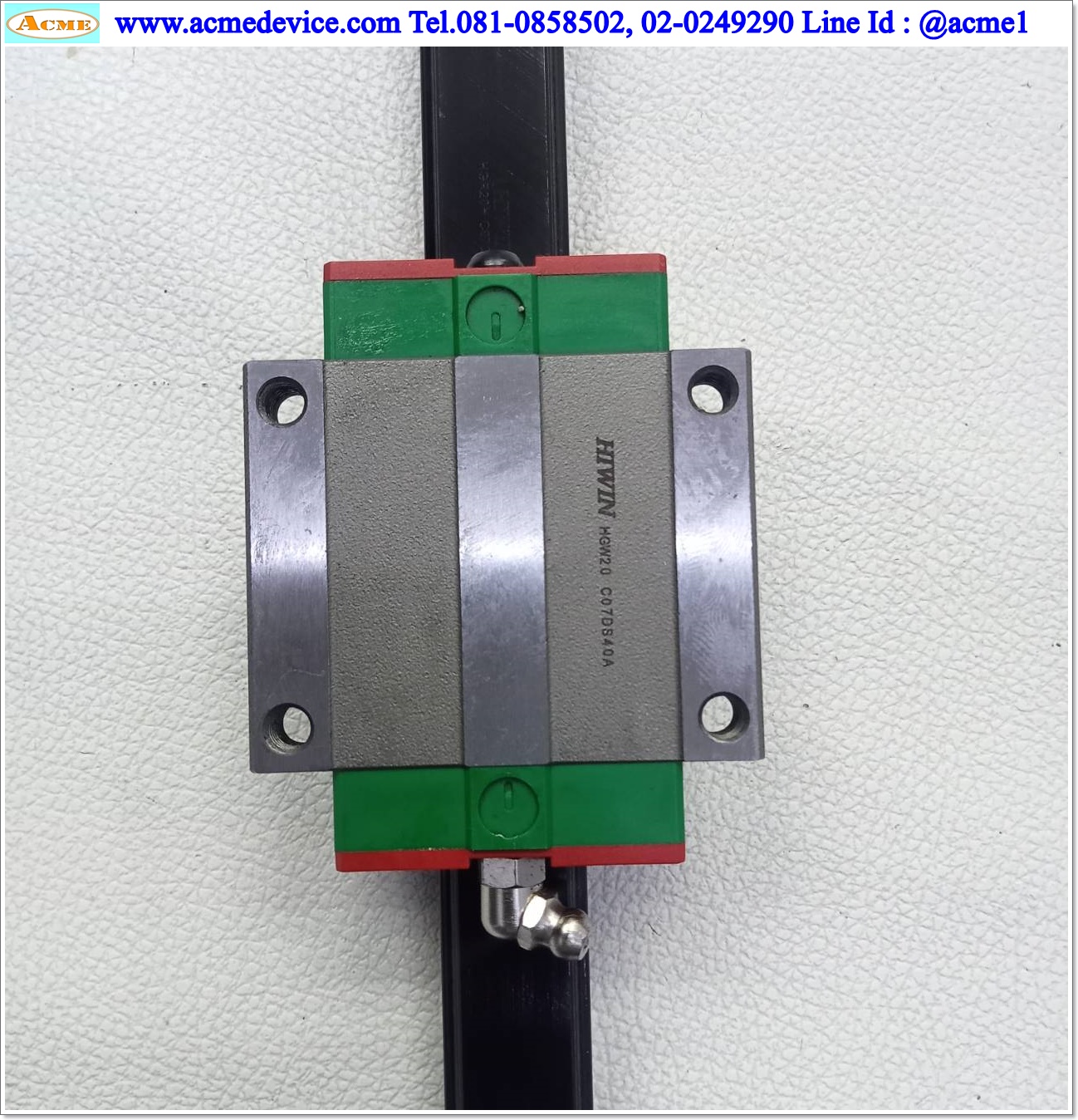 Linear Block and Rail Hiwin รุ่น HGW20, รางสไลด์ขนาด 20 mm x 1110 mm. (บล็อคดำ)