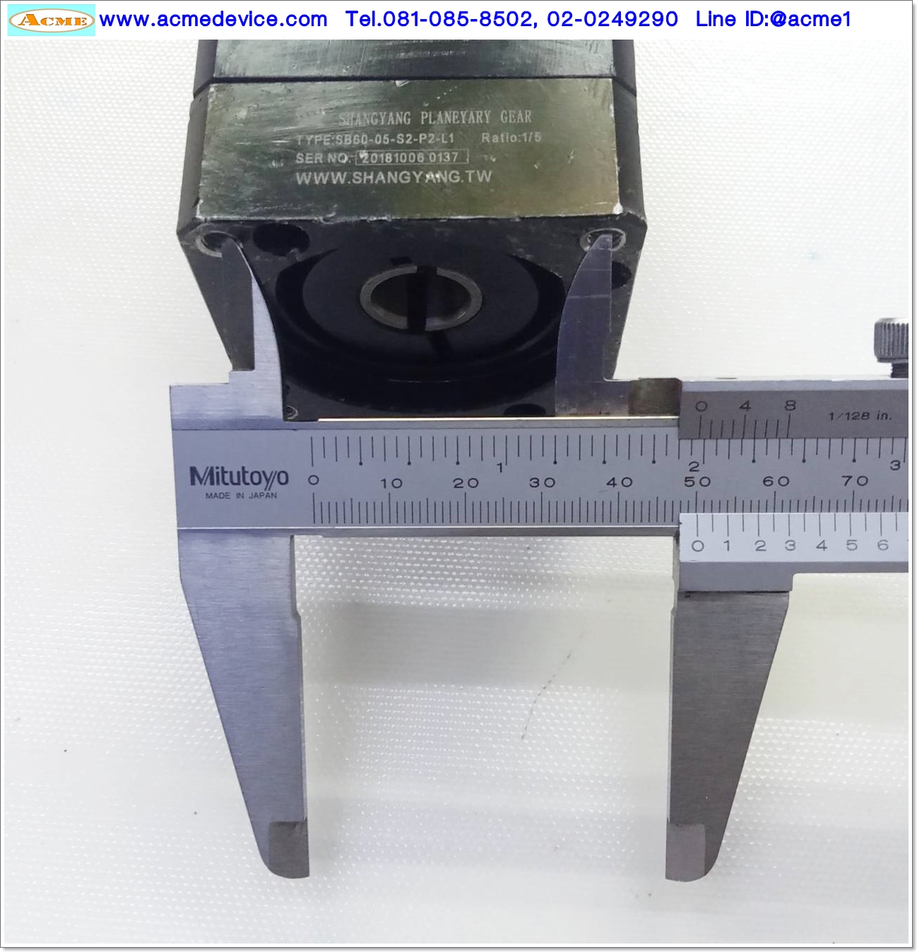 Gear Head Shangyang รุ่น SB60-05-S2-P2-L1, Ratio 5:1, (เพลาเข้า 14 mm., ออก 16 mm.), for 200W, 400W