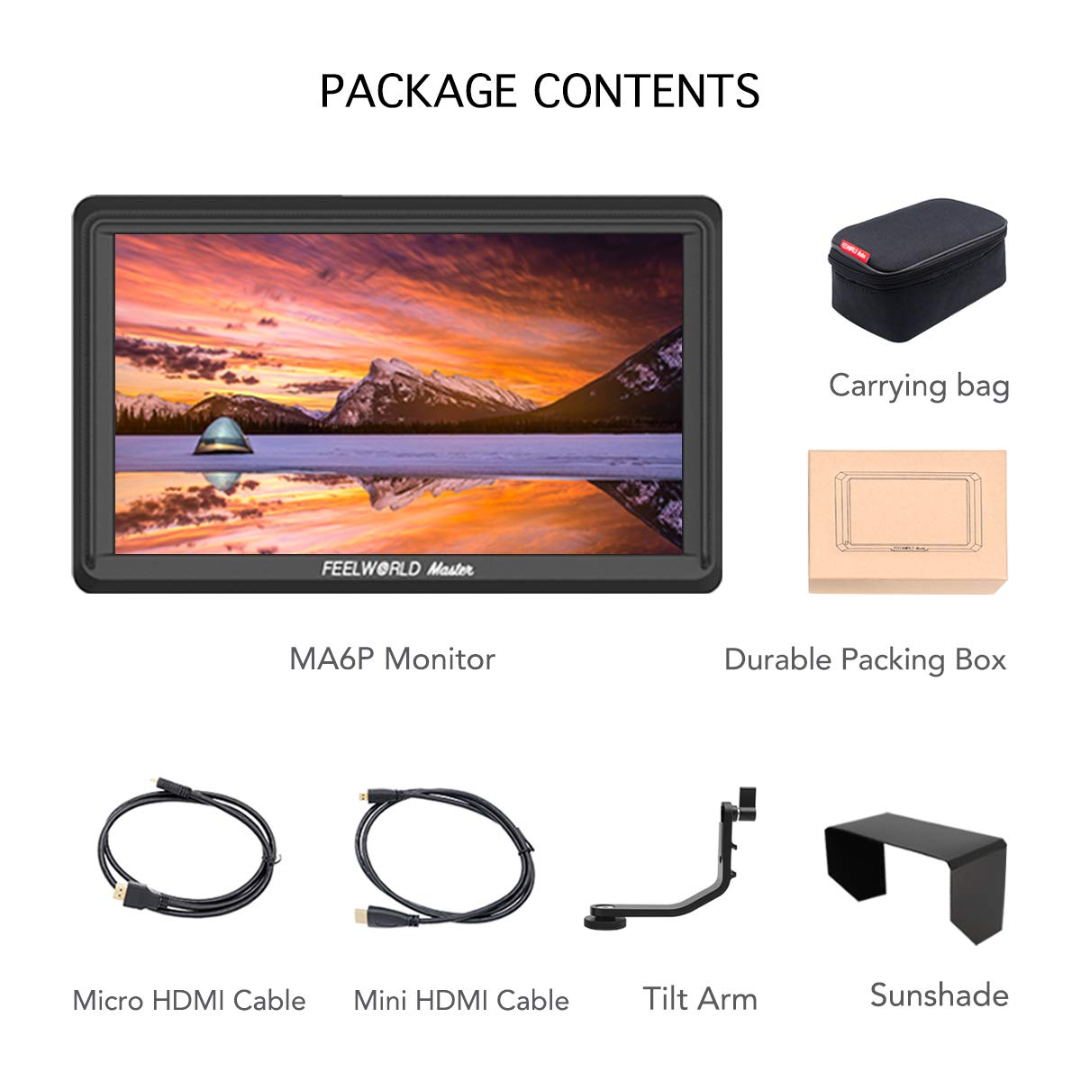 Feelworld Master MA6P DSLR Monitor with 4K HDMI 8.4V DC in/Out, 5.5 Inch Camera Field Monitor Full HD รับประกันศูนย์ไทย 1 ปี