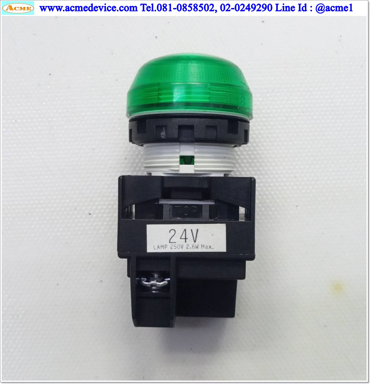 Pilot Lamp Idec รุ่น YW1P-2EQ4G, 24V (แบบโดม)