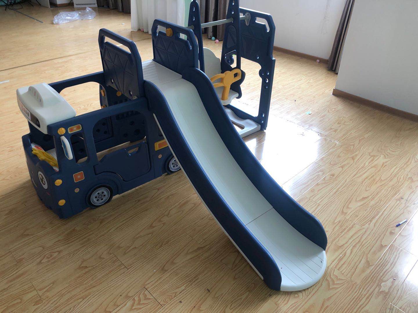 สไลเดอร์รถบัส 3in1 (สีน้ำเงิน) รถบัสพร้อมสไลเดอร์และชิงช้า