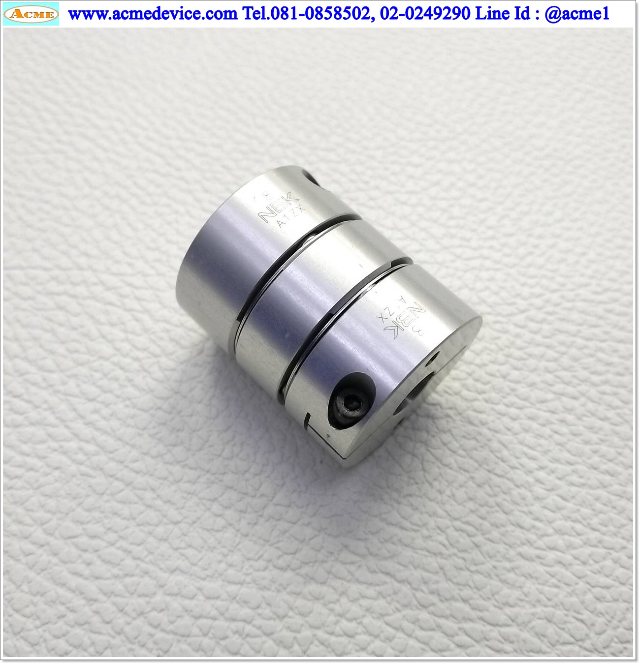Coupling NBK ขนาด ID 8/8mm, OD 27mm, L 33mm., Stainless, Slit Coupling