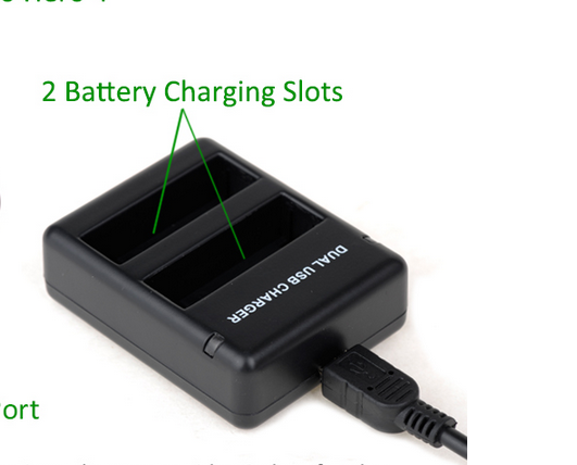 แท่นชาร์จแบตเตอรี่ GoPro 4 (OEM) ชาร์จได้ 2 ก้อนพร้อมกัน