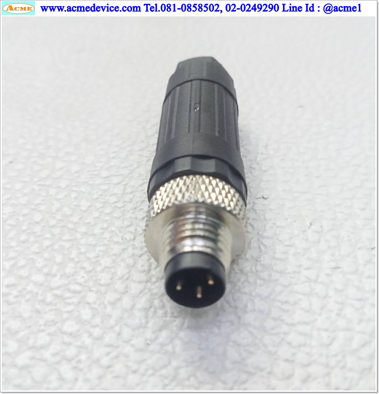 Waterproof Connector M8, 3 Pin, (ตัวผู้)