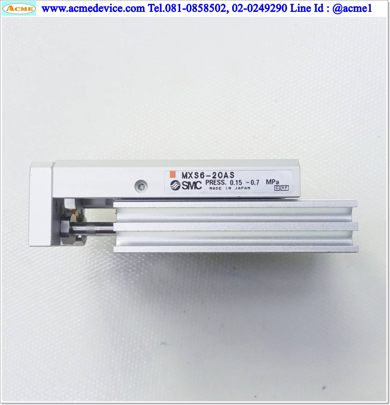 Guide Cylinder SMC รุ่น MXS6-20AS, Bore 6 mm., Stroke 20 mm.