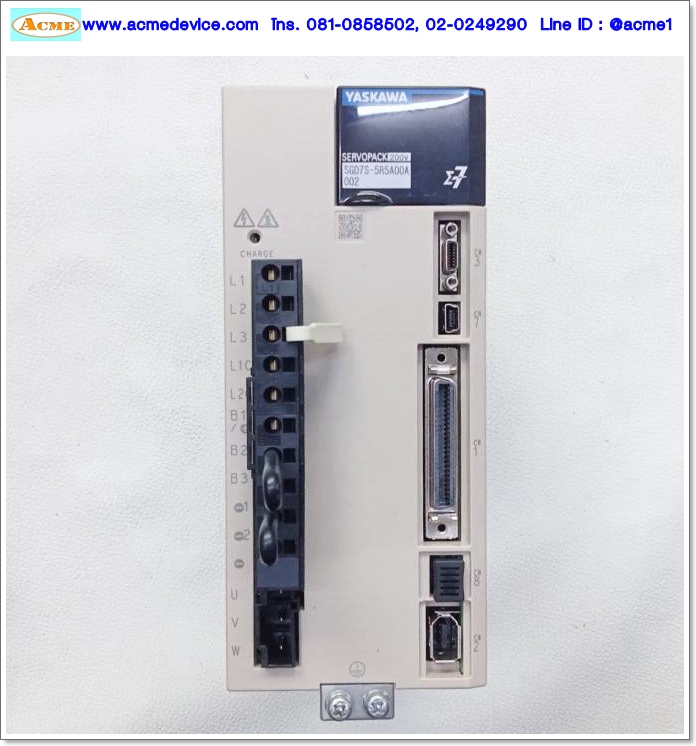 Servo Drive Yaskawa รุ่น SGD7S-5R5A00A002 & Motor SGM7J-08AFC6S, 750W