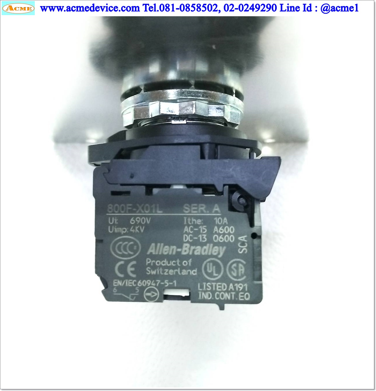 Emergency Switch Allen-Bradley รุ่น 800F-X01L, 800F-X10 (Y)