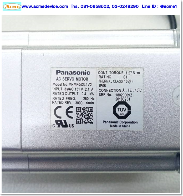 Servo Drive Panasonic รุ่น MBDLT25SF & Motor MHMF042L1V2, 400W