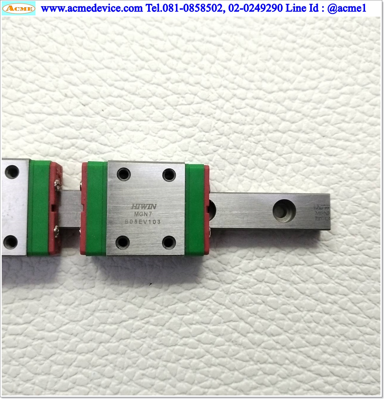 Linear Block and Rail Hiwin รุ่น MGN7, รางสไลด์ขนาด 7 mm. x 93 mm. ( 2 Block )