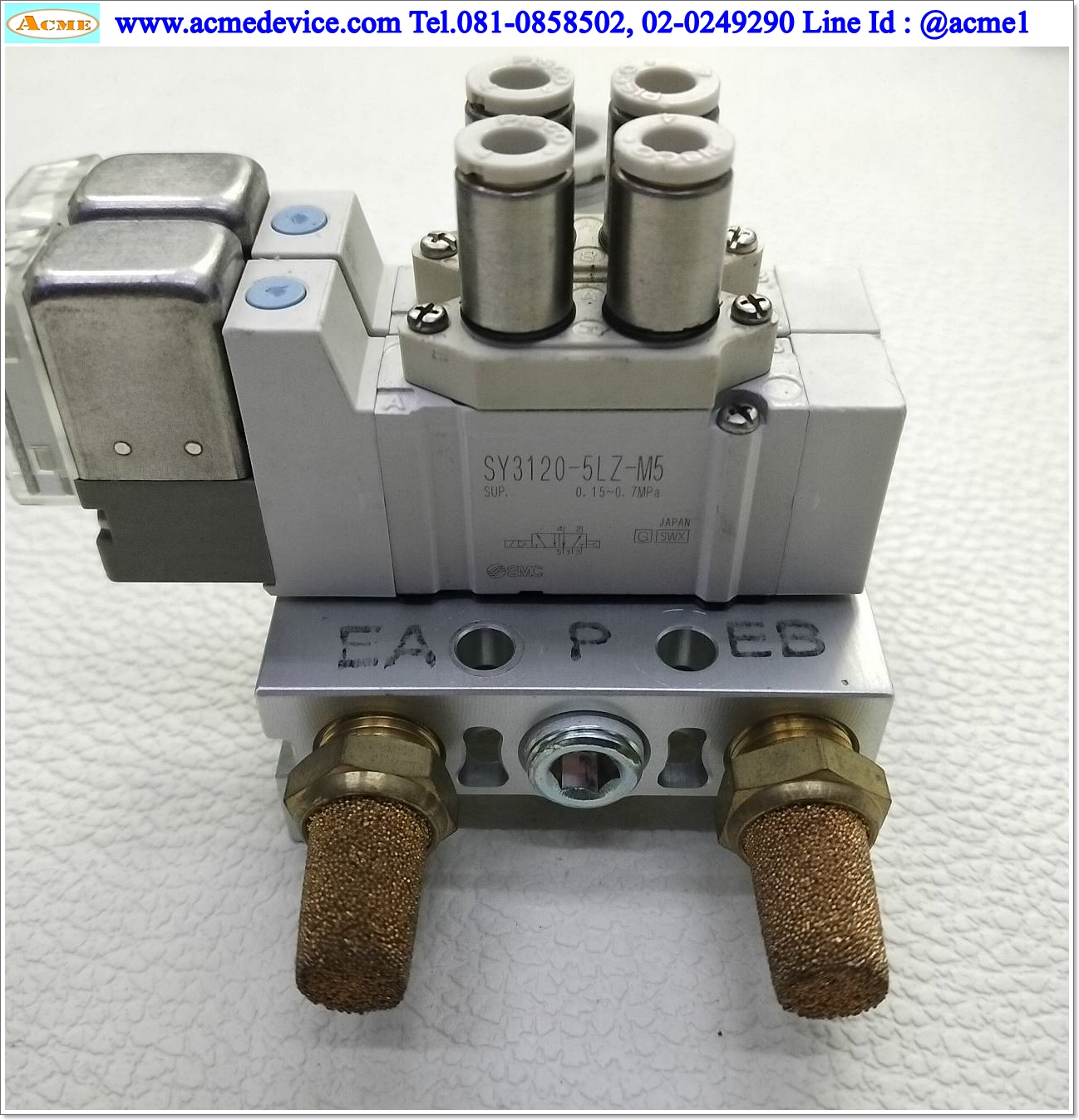 Solenoid Valve SMC รุ่น SY3120-5LZ-M5 (2), Coil 24 Vdc (สายลม 4 มม.)