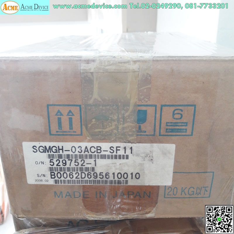 Servo Motor Yaskawa รุ่น SGMGH-03ACB-SF11, 300W (สินค้าใหม่)