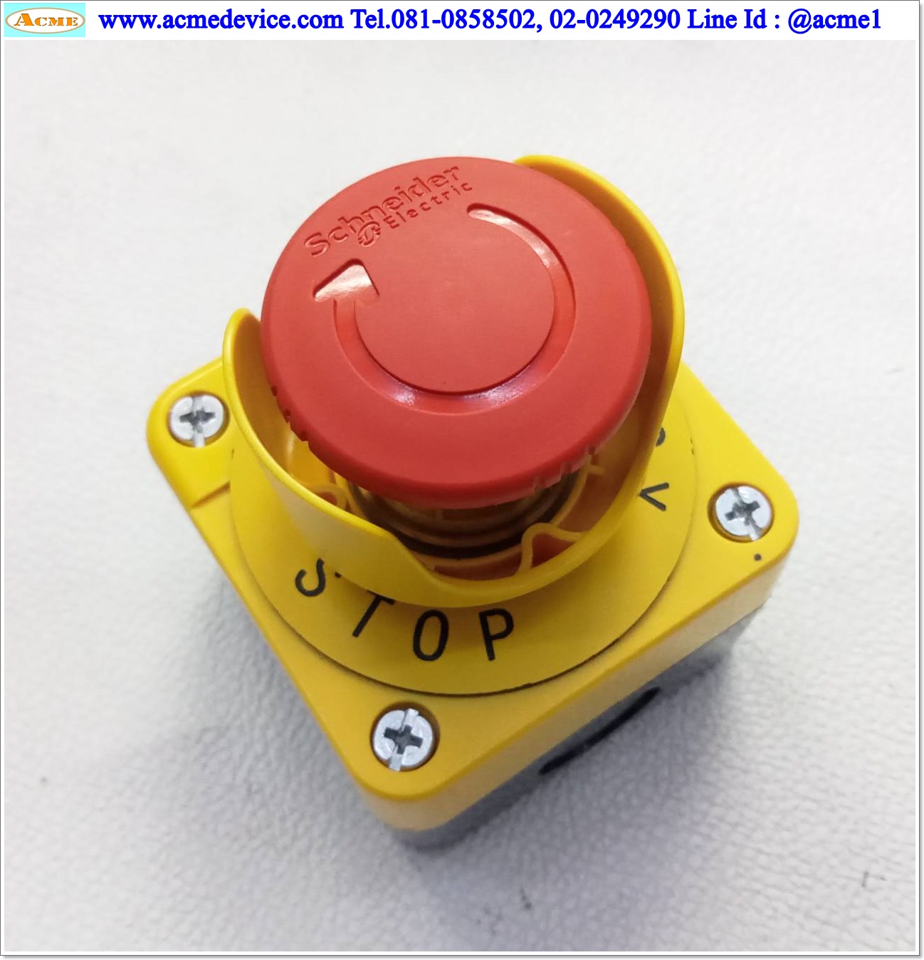 Emergency Switch Scheider รุ่น ZBE-102 (2NC) + ZBE-101 (1NO), Control Station (เจาะข้าง)