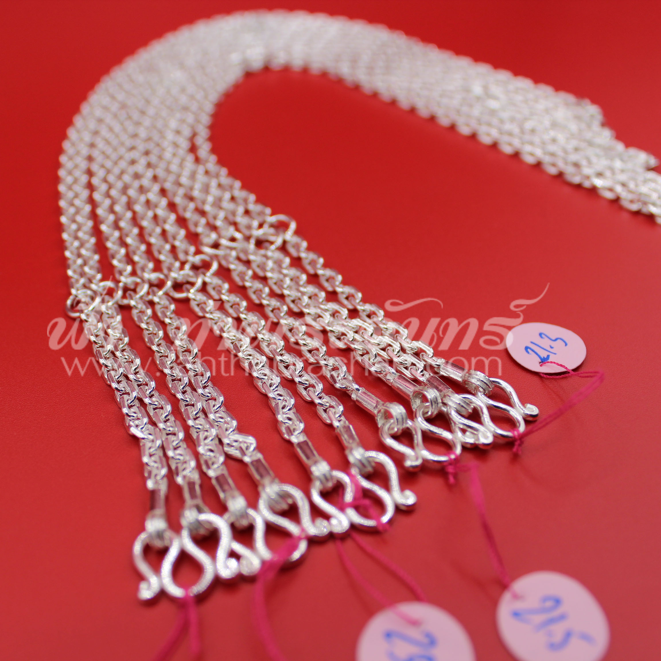 สร้อยคอเงินแท้ 92.5 ลายคตกิต แบบ 3 ห่วง