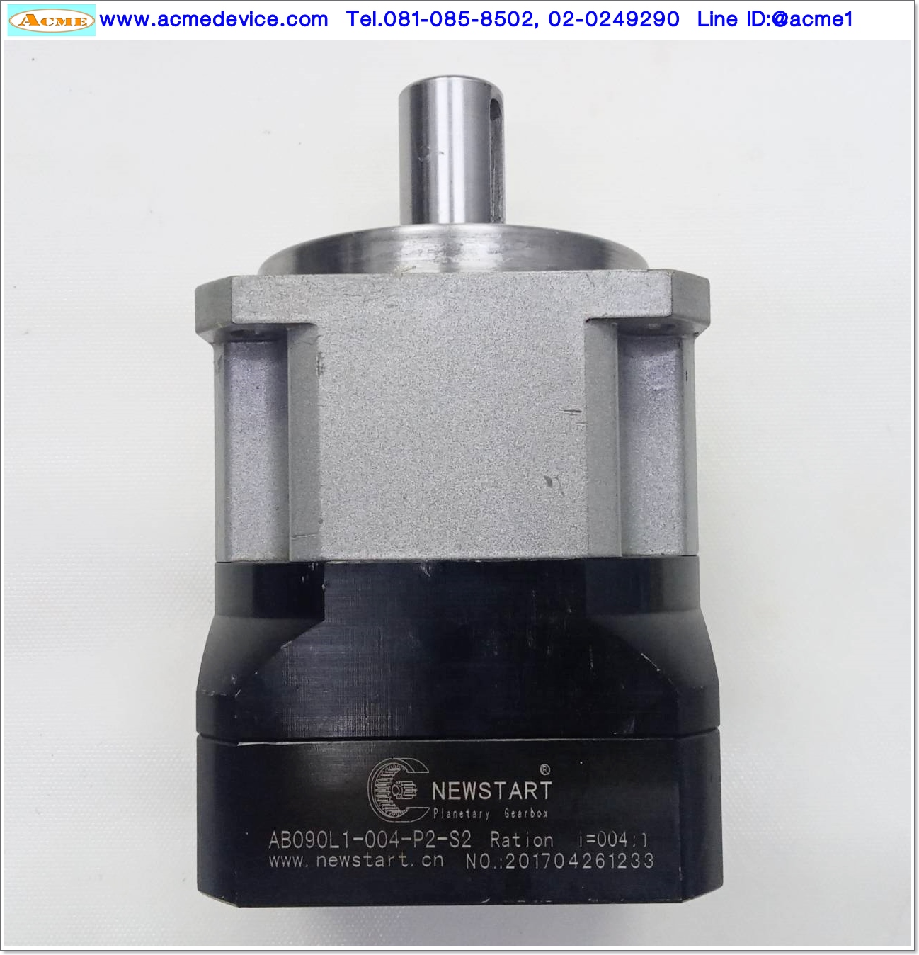 Gear Head Newstart รุ่น AB090L1-004-P2-S2, Ratio 4:1 (เพลาเข้า 19 mm. ออก 22 mm.) for 750w ( B )