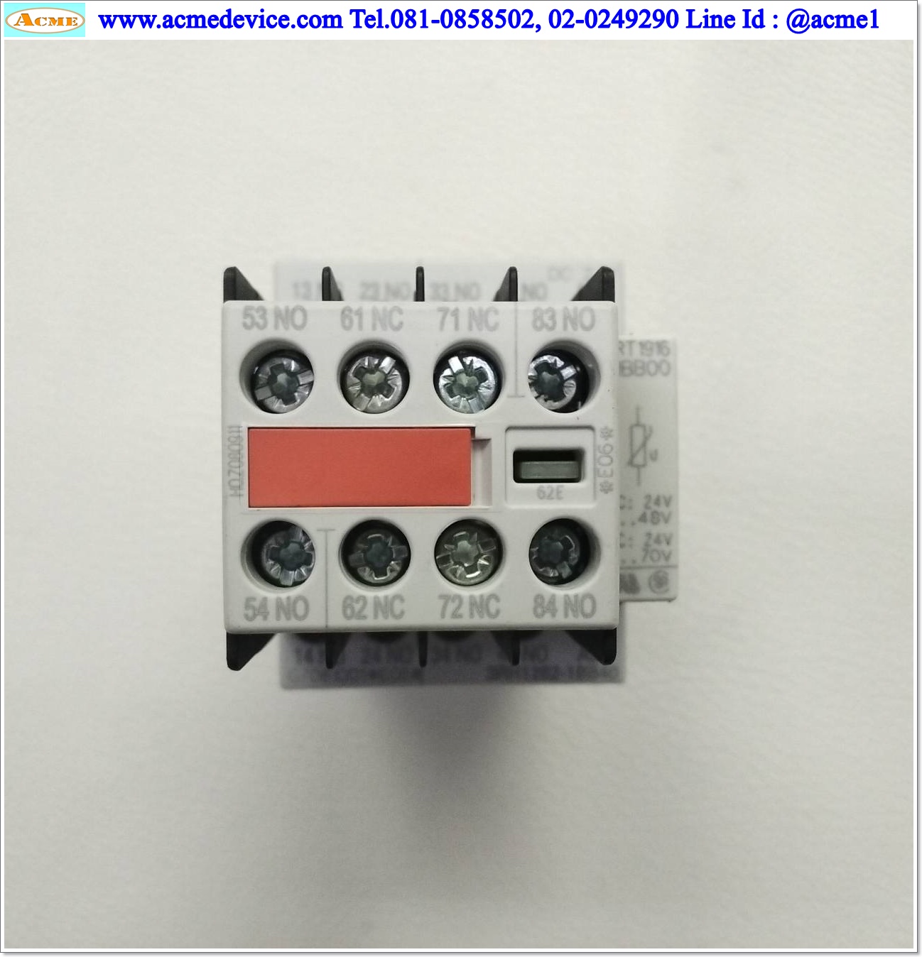 Magnetic Contactor Siemens รุ่น 3RH1262-1BB40 + 3RT1916-1BB00, 6 NO + 2 NC, Coil 24Vdc