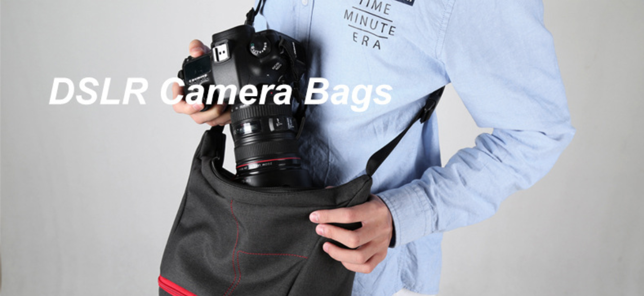 กระเป๋ากล้องยี่ห้อHUWANG สำหรับกล้อง DSLR ใส่เลนส์ได้ 2 ตัว แฟลช 1 ตัว ราคาถูก