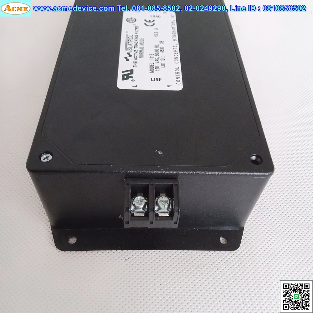Noise Filter รุ่น I-115, 120V, 2PH, 15A (เจาะยึดด้านข้าง)