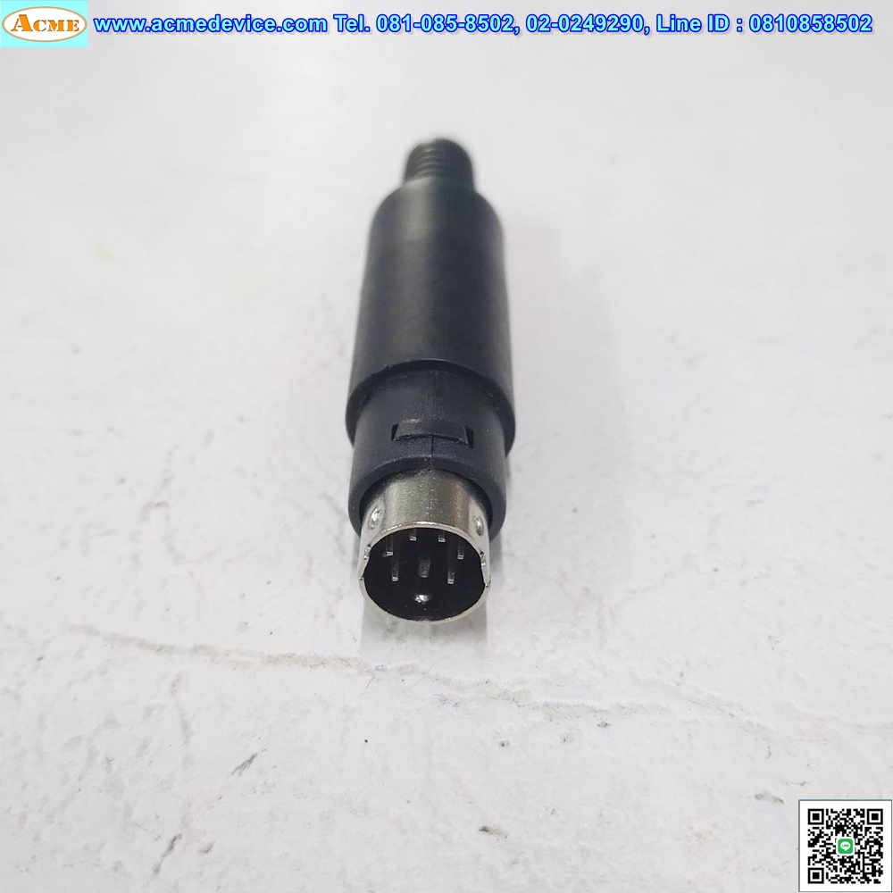 Connector Plug รุ่น Mini Din 6 Pin, 6 Pin, Type Male, Solder, For PLC Q Series, (ตัวผู้)