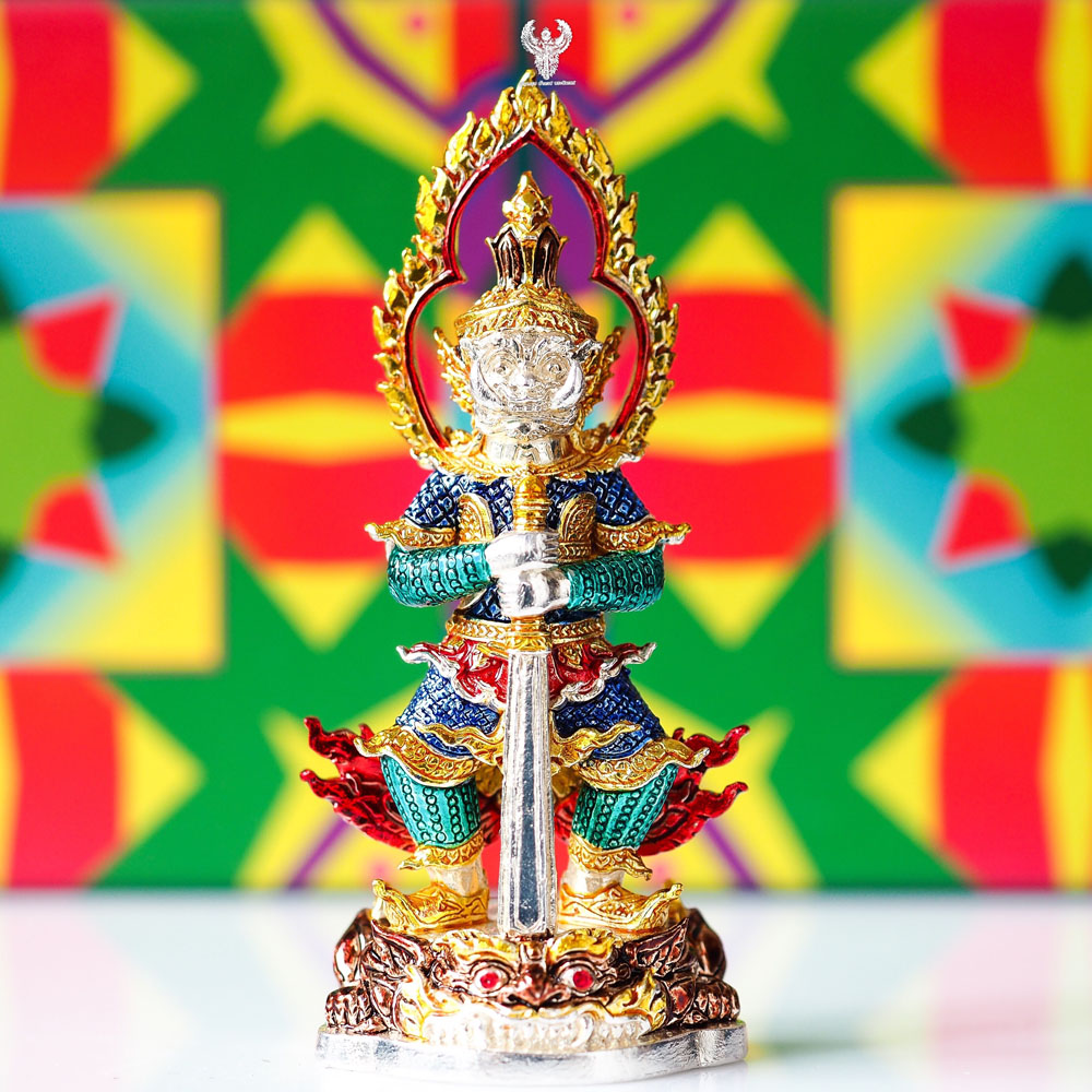 ท้าวเวสสุวรรณ. รุ่น คลังสมบัติ์ เนื้อสัมฤทธ์ชุบเงินลงยา5สี