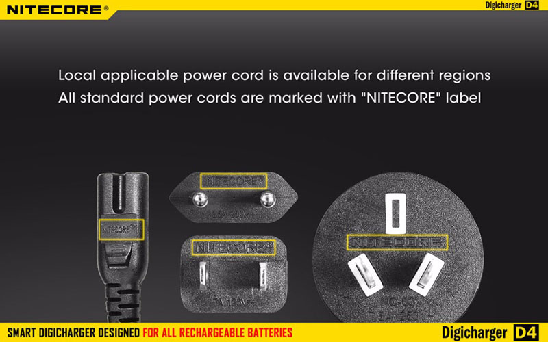 ที่ชาร์จแบตเตอรี่ NITECORE D4 Digicharger LCD Display Universal Battery Charger สำหรับแบต 3.7V และ 1.2V ของแท้ 100% Original for 26650 18650 18350 16340 14500 10440 AA AAA