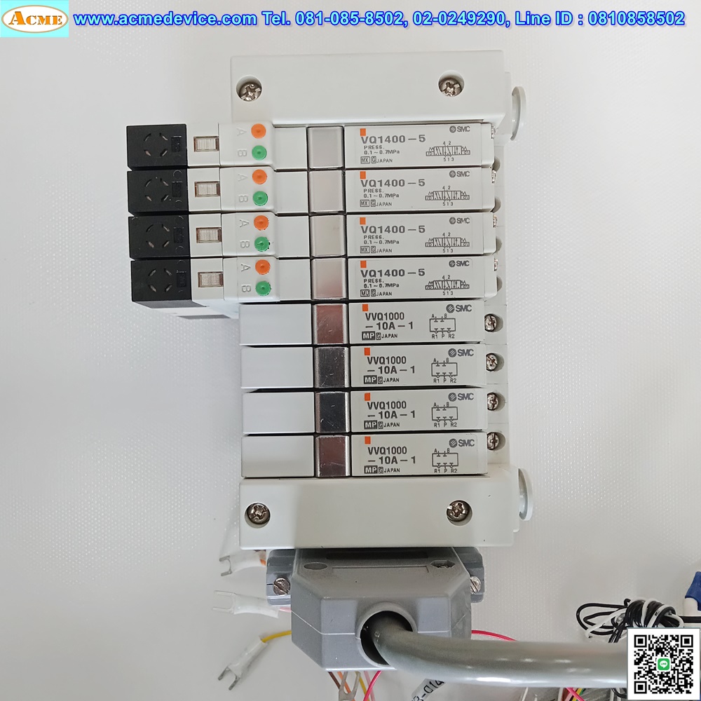 Solenoid Valve SMC รุ่น VQ1400-5, 5/2 (4), 2 คอยส์ + VVQ1000-10A-1 (4)