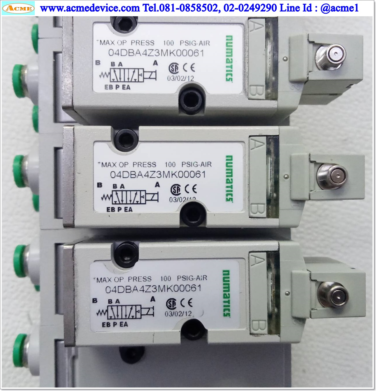 Solenoid Vavle Numatics รุ่น 04DBA4Z3MK00061 (8), 24 Vdc