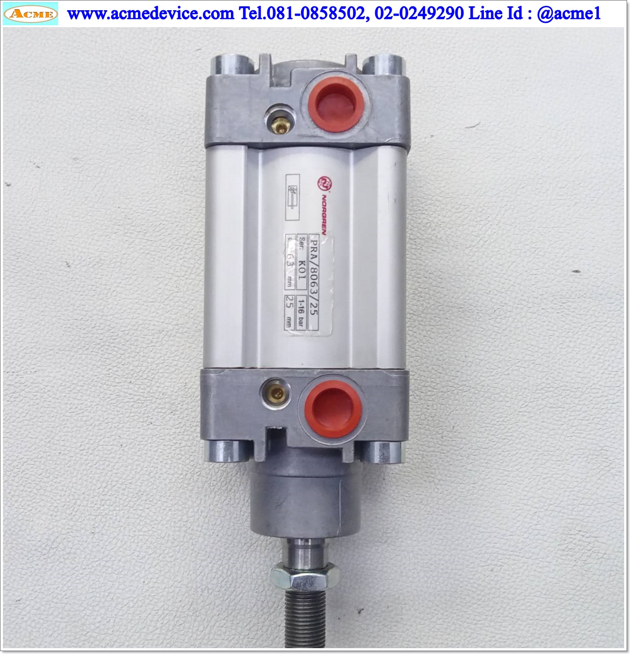 Air Cylinder Norgren รุ่น PRA/8063/25, Bore 63 mm., Stroke 25 mm.