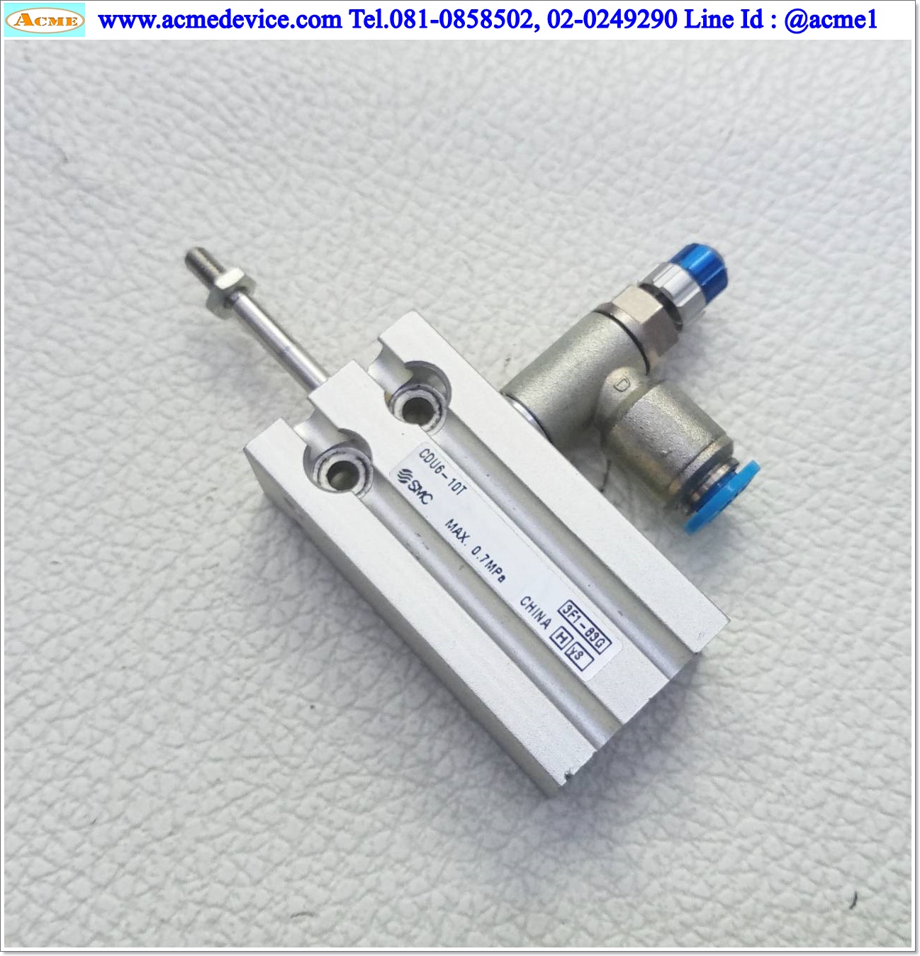 Air Cylinder SMC รุ่น CDU6-10T, Bore 6 mm., Stroke 10 mm, Spring extend