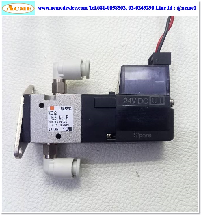 Solenoid Valve SMC รุ่น VZ312-5LZ-M5-F, 2-position, coil 24Vdc, 0.15 - 0.7MPa