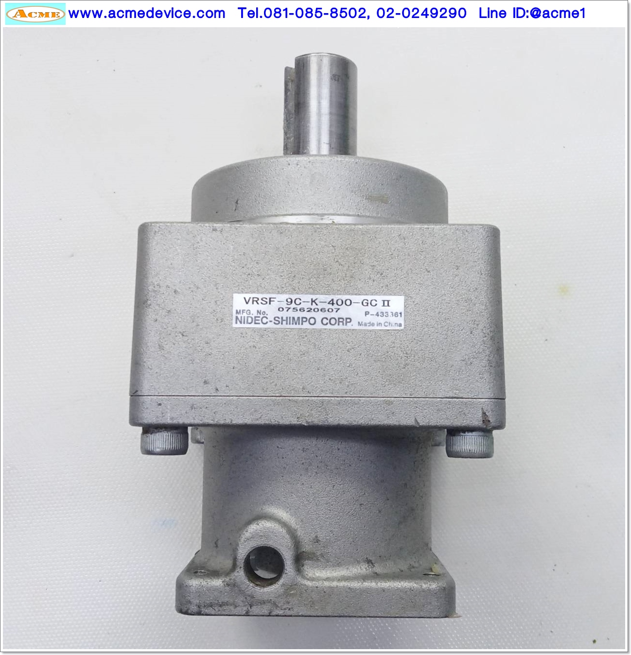 Gear Head Nidec Shimpo รุ่น VRSF-9C-K-400-GC, Ratio 9:1, (เพลาเข้า 14 mm., ออก 19 mm.), for 200w 400w