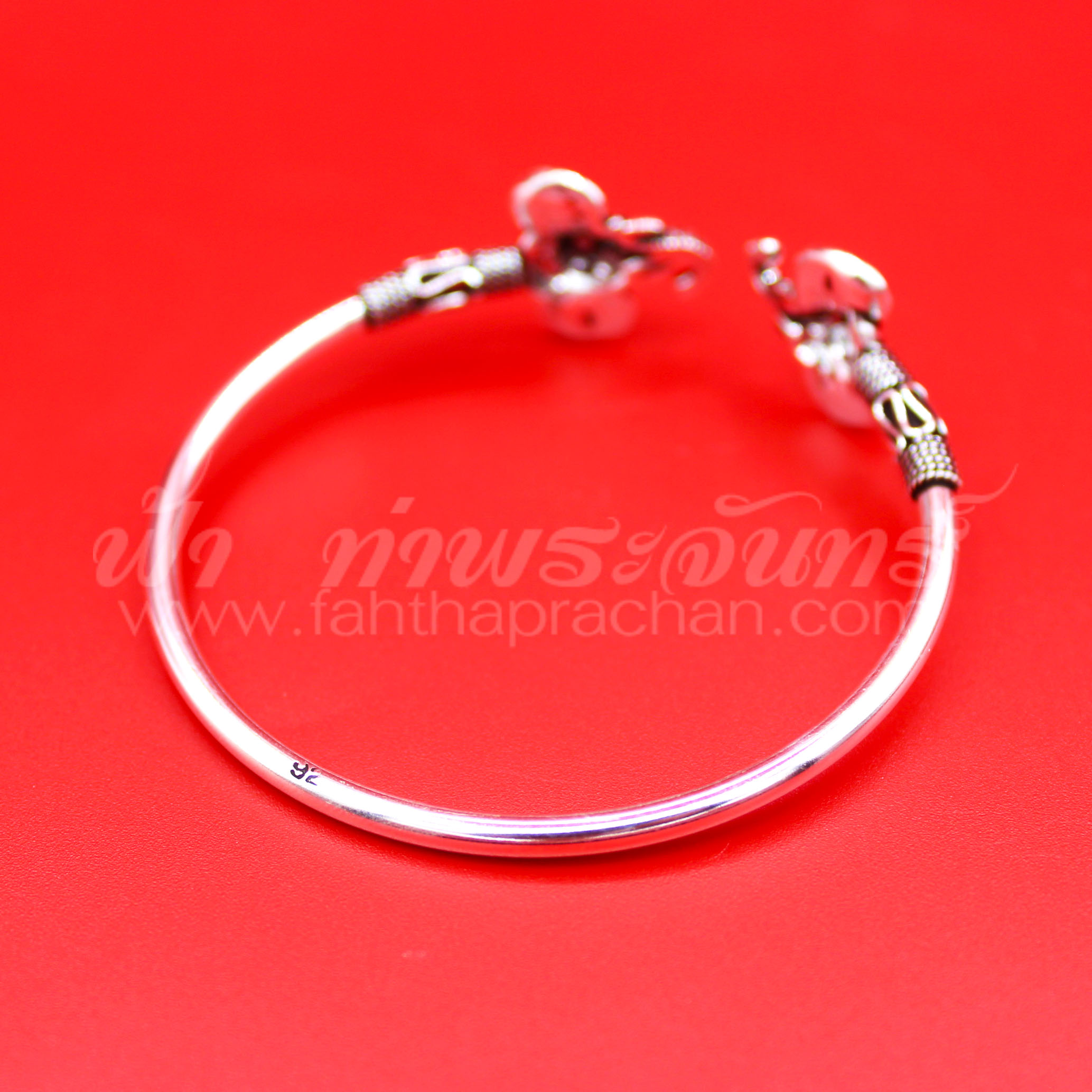 กำไลข้อมือหัวช้างเงินแท้ 92.5%