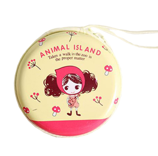 ที่เก็บสายหูฟัง/สายชาร์จ ลายเด็กหญิง สีชมพู น่ารัก