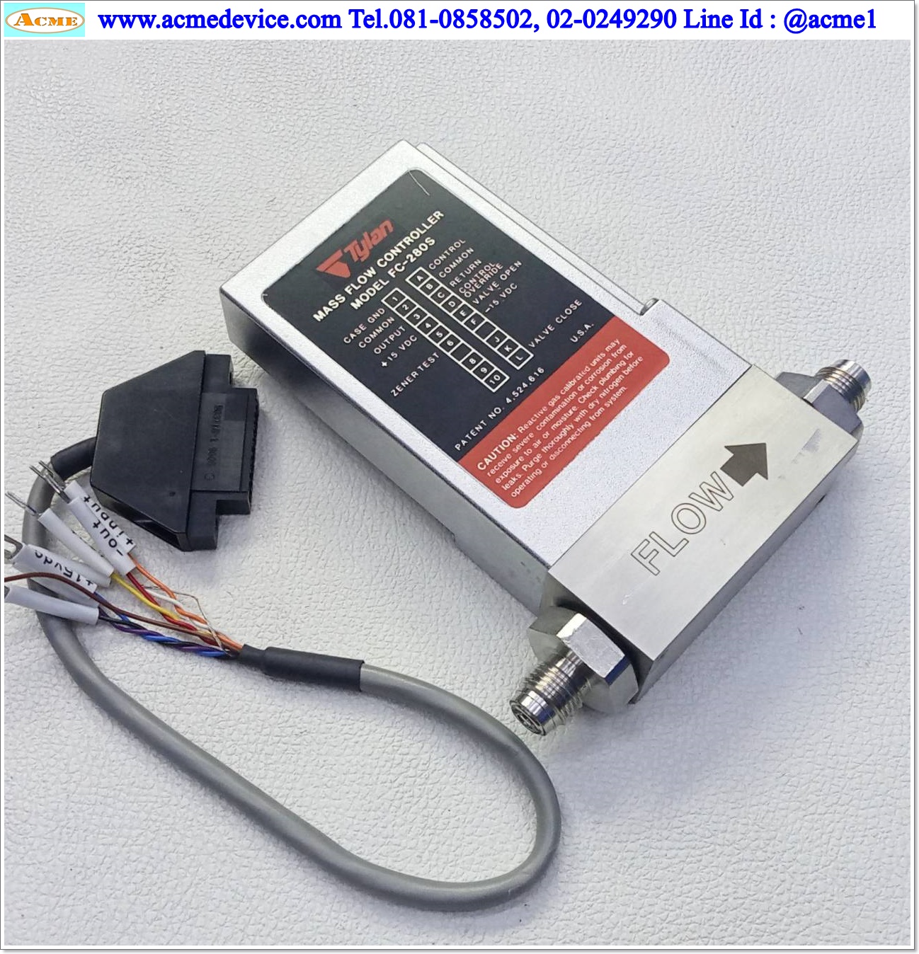 Flow Controllers Tylan รุ่น FC-280S, FC-280SAV, 50 SCCM, GAS Nitrogen (N2), Analog out 0-5V