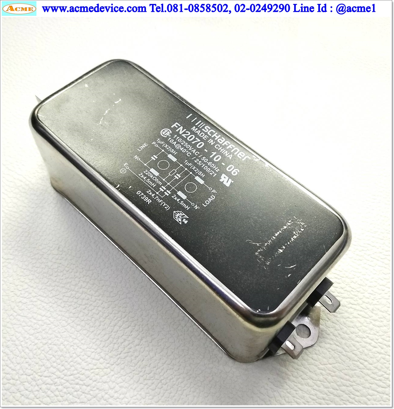 Noise Filter Schaffner รุ่น FN2070-10-06, 110/250V, 10A