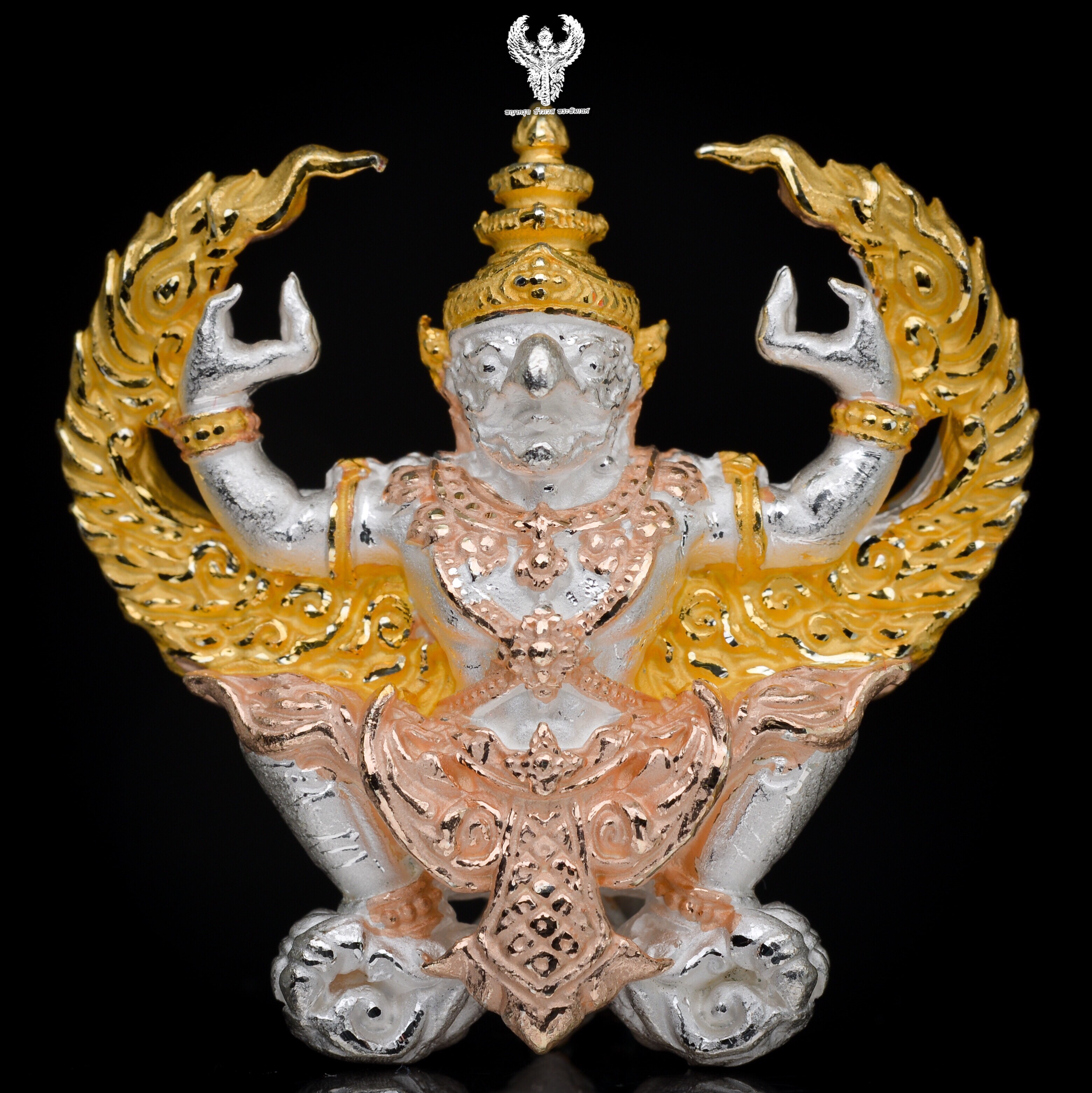 พญาครุฑ มหาโภคทรัพย์ รุ่นสุเรนทรชิต พิชิตทรัพย์ "รุ่นแรก" หลวงปู่ฮก ปลุกเสก เนื้อ 3กษัติย์